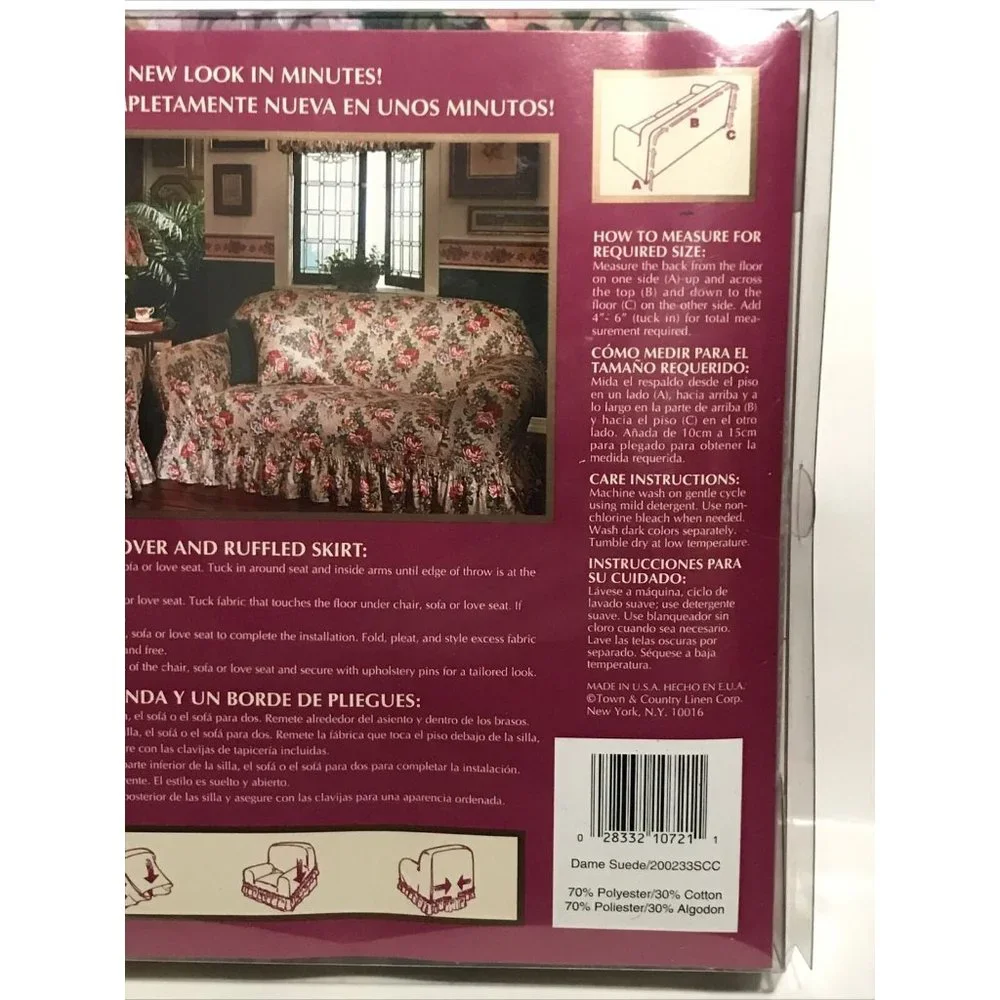 Town & Country Living Gloria Vanderbilt Floral Fabric 90 x 100” Slipcover Chair